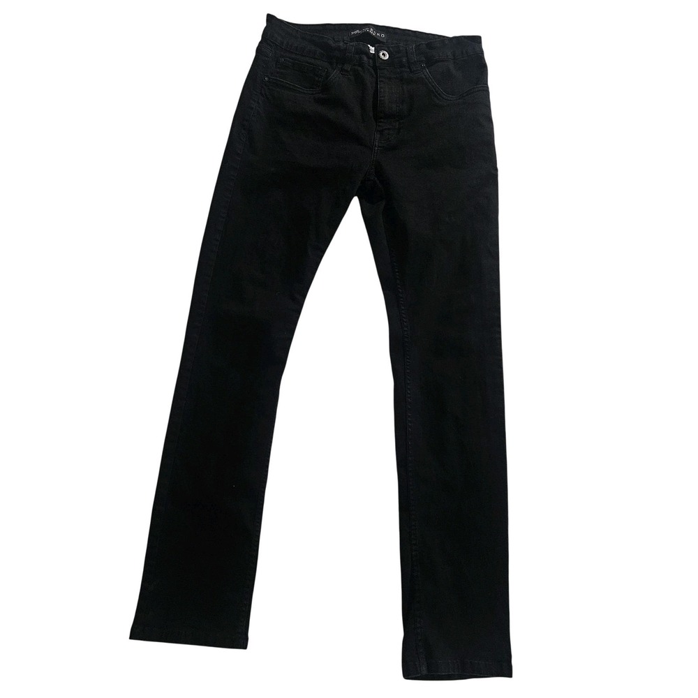 Marc Ecko Jeans Mens 34x32 Black Dark Wash Slim Tapered Stretch Denim‎ Pants